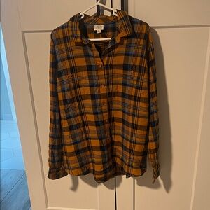 St. John's Bay Men's Checkered Shirt - Amber and Navy New without Tags